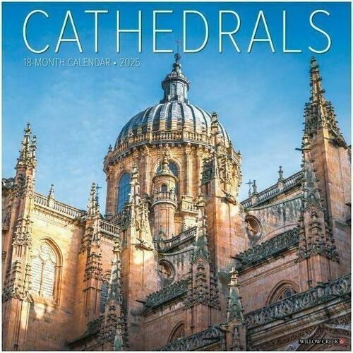 2025 Willow Creek Press Wall Calendar, 12" x 12" , Cathedrals, January 2025 To December 2025, 42229 - Medium - Regular - Monthly - January 2025 to December 2025 - 12" x 12" Sheet Size - White Sheet - Stapled - Wall Mount - 12" Height x 12" Width - Interna