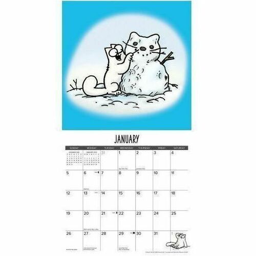 2025 Willow Creek Press Humor & Comics Monthly Wall Calendar, 12" x 12" , Simon's Cat, January To December, 44919 - Medium - Regular - Monthly - January 2025 to December - 12" x 12" Sheet Size - White Sheet - Stapled - Wall Mount - 12" Height x 12" Width 