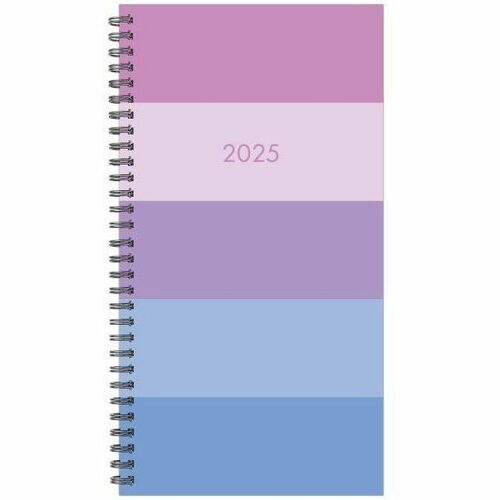 Willow Creek Press Weekly/Monthly Spiral Pocket Planner, 3-1/2" x 6-1/2" , Soft Stripe, January To December, 48559 - Small - Regular - Weekly, Monthly - January 2025 to December - 3 1/2" x 6 1/2" Sheet Size - White Sheet - Spiral Bound - Multicolor Paper 