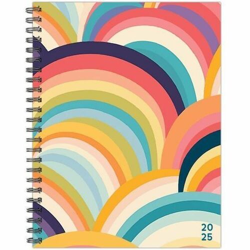 Willow Creek Press Softcover Weekly/Monthly Planner, 6-1/2" x 8-1/2" , Earthly Rainbow, January To December, 48849 - Medium - Regular - Weekly, Monthly - January 2025 to December - 6 1/2" x 8 1/2" Sheet Size - White Sheet - Ring Binding - Multicolor Paper