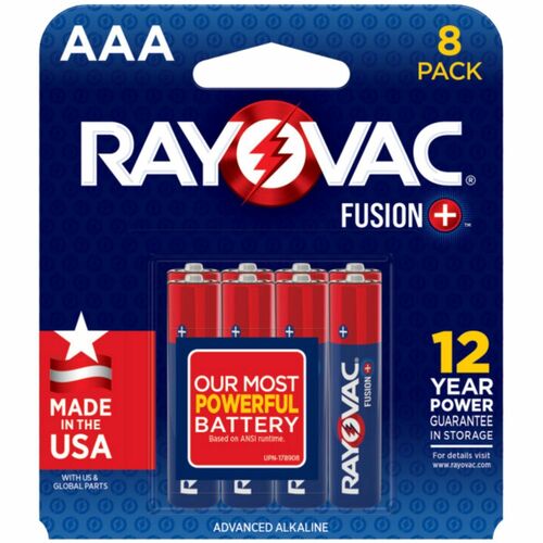 Rayovac Fusion Battery - For Microphone, Video Game Controller, Toy, Headset, High Drain Device, Remote Control Aircraft - AAA - 8 / Pack