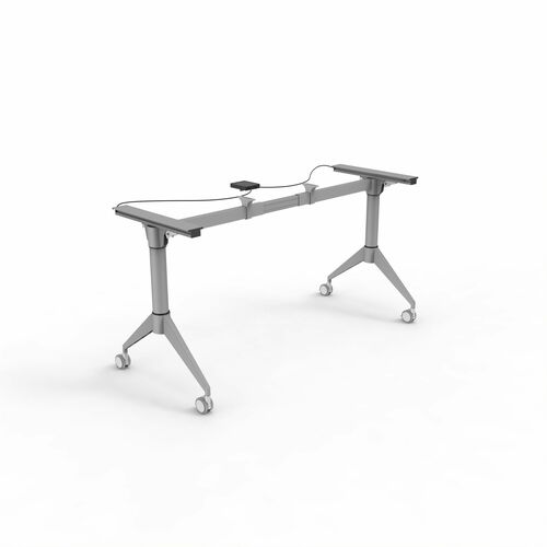 Lorell Spry Nesting Training Table Base - Silver Folding Base - 2 Legs - 29.50" Height - Training - Assembly Required - Cold-rolled Steel (CRS) - 1 Each