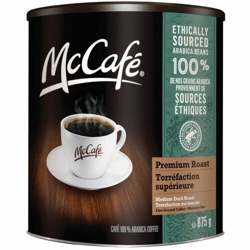 McCafe Ground Premium Medium Dark Roast Ground Coffee Can 875g