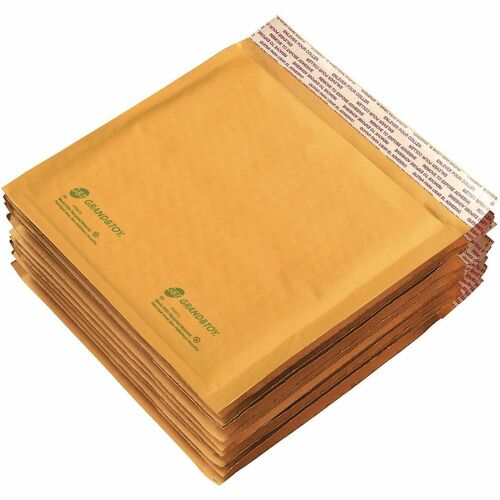 Grand & Toy Self-Adhesive Bubble Mailers, Kraft, CD/DVD-Size, 7 1/4" x 7 1/8" , 12/PK - Mailing/Shipping - 8 1/4" (209.55 mm) Width x 7 5/8" (193.55 mm) Length - Self-adhesive Seal - Kraft - Plastic, Kraft Paper - 12 / Pack