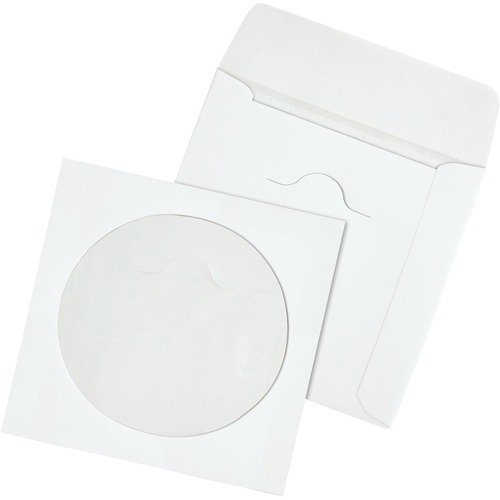 TOPS Tech-No-Tear CD/DVD Sleeves - CD/DVD - 4 7/8" (123.82 mm) Width x 5" (127 mm) Length - White - Paper - 100 / Box