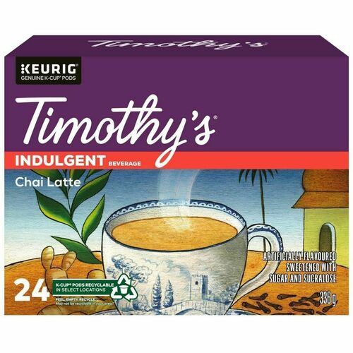 Timothy's Chai Latte K-Cup Pods - Box of 24 - Compatible with K-Cup Brewer, Keurig 2 BrewerPer Box - 24 Packet