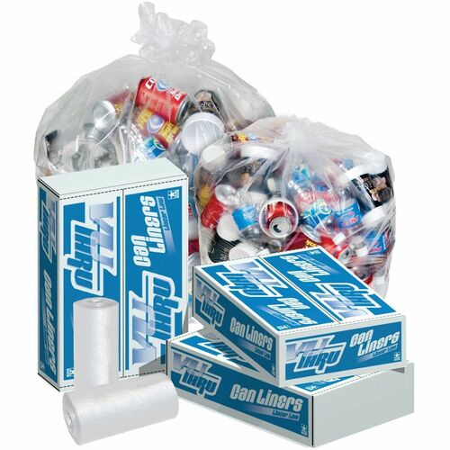 Pitt Plastics Vu-Thru Trash Bag - 60 gal Capacity - 0.95 mil (24 Micron) Thickness - Low Density - Natural - Resin - Foodservice, Can, Disposal