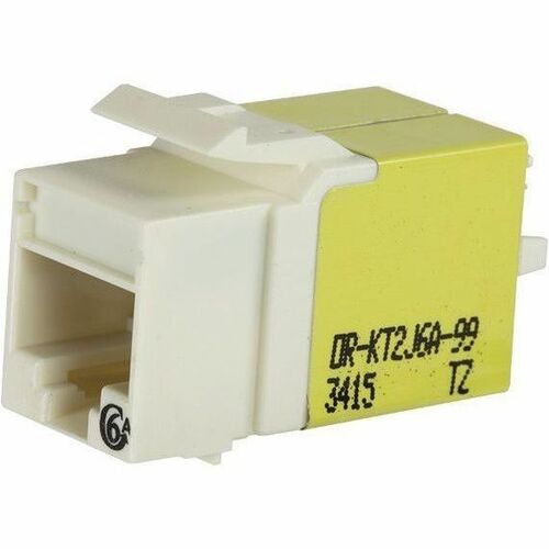 Ortronics Category 6a Keystone Jack, Lacing Cap Termination, Cloud White, 25 Pack