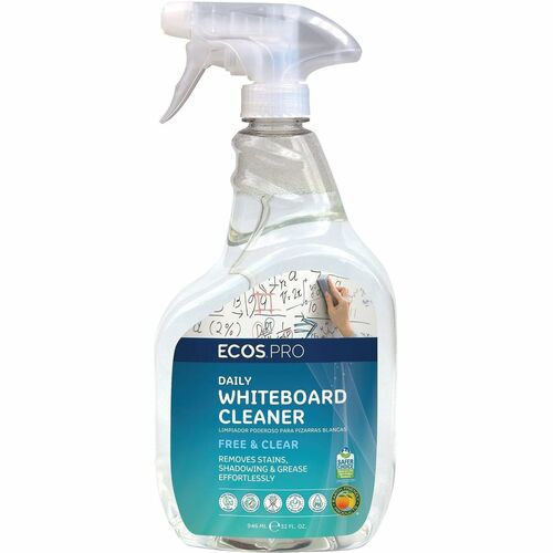 ECOS PRO Daily Whiteboard Cleaner - 1 quart - Used as Dirt Remover - pH Balanced, Plant-based - Clear - 6 Pack