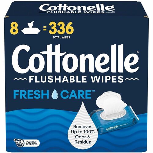 Cottonelle FreshCare Flush Wipes - CleaningRipples Texture - White - Fiber - 42 / Box