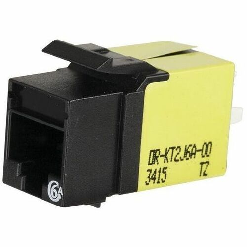 Ortronics Category 6a Keystone Jack, Lacing Cap Termination, Black, 25 pack