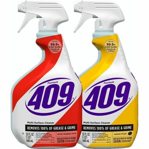 Formula 409 Multi-surface Cleaner - For Multi Surface, Multipurpose - Spray - 32 fl oz (1 quart) - Lemon Fresh Scent - Recommended For: Grease Remover, Bacteria Remover, Grime Remover, Virus Remover, Germs Remover, Odor Remover, Soil Remover - Disinfectan
