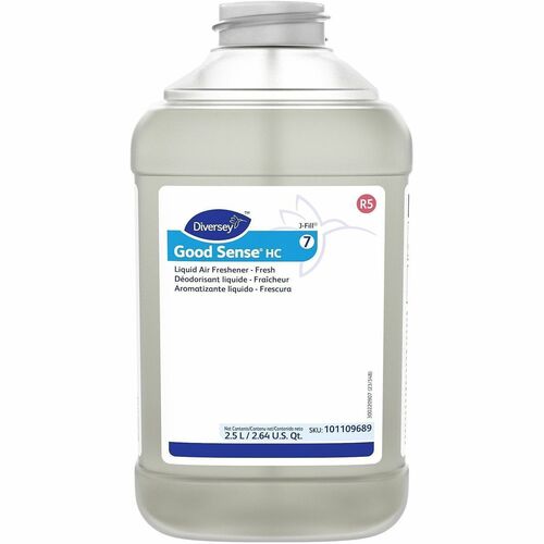 Diversey Good Sense Liquid Air Freshener - Liquid - 84.5 fl oz (2.6 quart) - Fresh - Odor Neutralizer - 2 / Carton