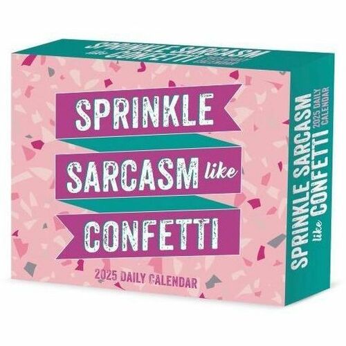 2025 Willow Creek Press Daily Desk Box Calendar, 5-1/2" x 6-1/4" , Sprinkle Sarcasm Like Confetti, January to December 2025, 41024 - Small - Regular - Daily - January 2025 to December 2025 - 5 1/2" x 6 1/4" Sheet Size - White Sheet - Desk - 6.3" Height x 