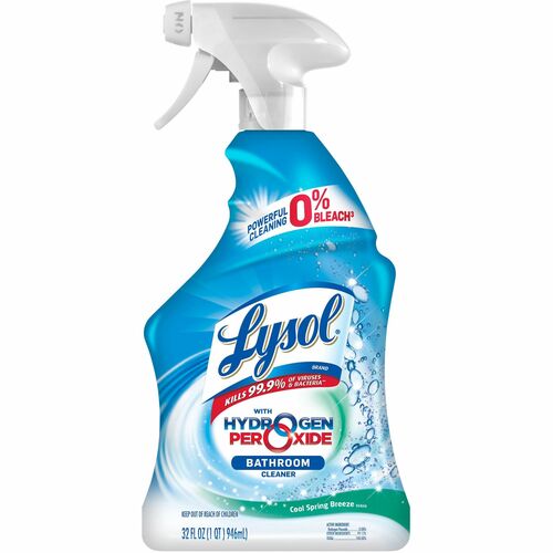 Lysol Hydrogen Peroxide Bathroom Cleaner - For Multi Surface - 32 fl oz (1 quart) - Atlantic Fresh Scent - Residue-free, Bleach-free - Blue Trigger Bottle - 1 Each