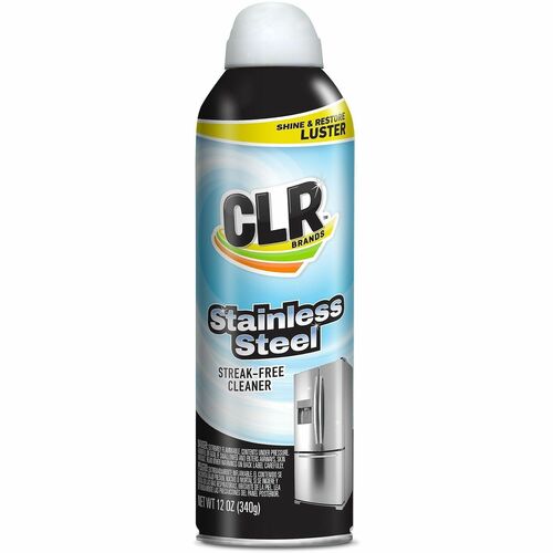 CLR Stainless Steel - For Multipurpose - Aerosol - 12 fl oz (0.4 quart) - Recommended For: Dirt Remover, Residue Remover, Fingerprint Remover, Streak Remover, Soil Remover - Easy to Use - White - 6 / Carton