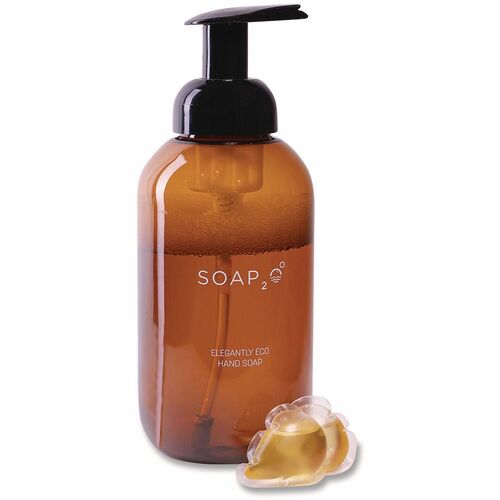 SOAP2O HydroDrops Soap Kit - Coconut Acai ScentFor - 4.2 gal (16 L) - Pump Bottle Dispenser - Hand - Amber - 1 Kit