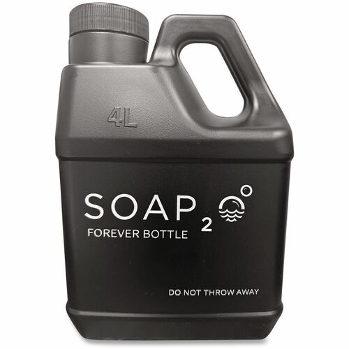 SOAP2O Forever Bottle - 1 gal (3.8 L) - Bottle Dispenser - Hand - Black - 1 Each