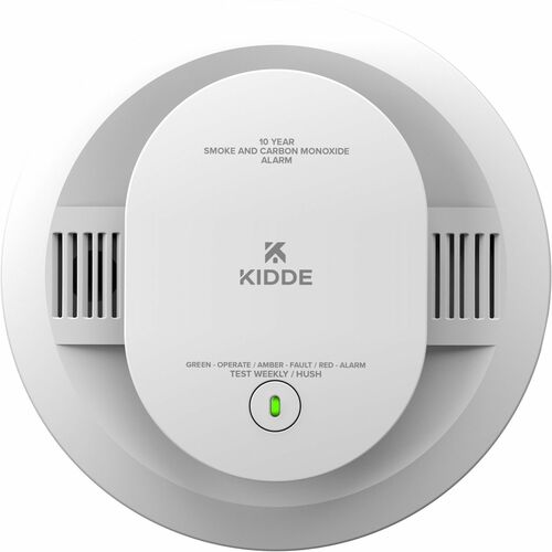 Kidde Combo Carbon Monoxide/Smoke Alarm - 85 dB - Audible, Visual - Surface Mount, Wall Mountable, Ceiling Mountable - Red, Green, Amber - White