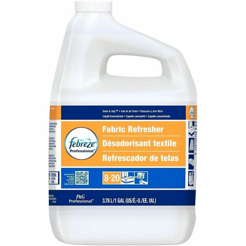 Febreze Professional Fabric Refresher - For Fabric - Concentrate - Liquid - 128 fl oz (4 quart) - Linen & Sky Scent - Recommended For: Odor Remover, Mildew Odor Remover, Mold Odor Remover - Deodorize, Easy to Use - White