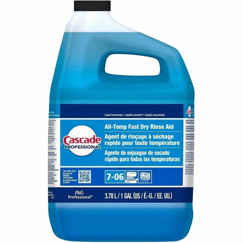 Cascade All-Temp Fast-Dry Rinse Aid - For Washing Machine - 128 fl oz (4 quart) - Quick Drying - Blue