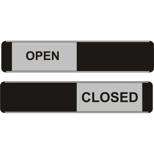 Seco Door Signs - Print/Message "Open/Closed" - 10" Width x 2" Height - Door-mountable - Self-adhesive - Display, Meeting, Room - Aluminum, Polyvinyl Chloride (PVC) - Multicolor - 1 / Each