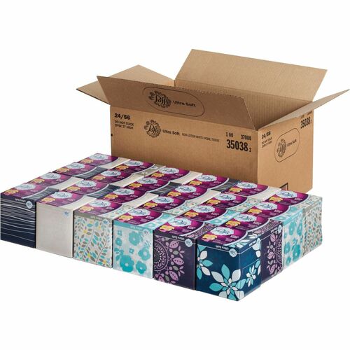 Puffs Ultra Soft Facial Tissue - 2 Ply - 8.20" Width x 8.40" Length - White - 56 / Box - 24 / Carton