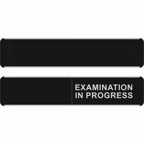 Seco Door Signs - Print/Message "EXAMINATION IN PROGRESS" - 10" Width x 2" Height - Door-mountable - Self-adhesive - Display, Meeting, Room - Aluminum, Polyvinyl Chloride (PVC) - Multicolor - 1 / Each