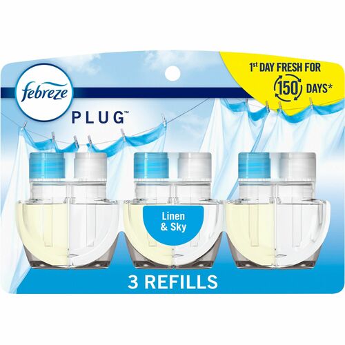 Febreze Plug Linen/Sky Oil Refill - Oil - 0.8 fl oz (0 quart) - Linen & Sky - 50 Day - 3 / Pack