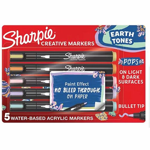 Sanford Creative Markers - Assorted Ink - Acrylic Based, Water Based - 5 / Pack