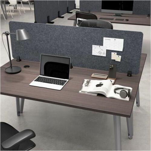 WorkPro® Motiva Desktop Privacy Screen, 18"H x 58"W x 2"D, Cool Charcoal, Standard Delivery - Finish: Cool Charcoal - Privacy Panel - For Desktop, Workstation, Office, Decoration, Computer - 1 Each