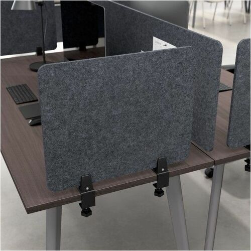 WorkPro® Motiva Desktop Privacy Screen, 18"H x 22"W x 2"D, Cool Charcoal, Standard Delivery - Finish: Cool Charcoal - Privacy Panel - For Desktop, Workstation, Office, Decoration, Computer - 1 Each