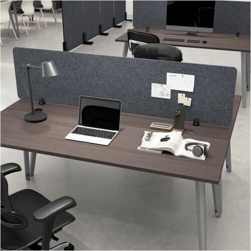 WorkPro® Motiva Desktop Privacy Screen, 18"H x 70"W x 2"D, Cool Charcoal, Standard Delivery - Finish: Cool Charcoal - Privacy Panel - For Desktop, Workstation, Office, Decoration, Computer - 1 Each