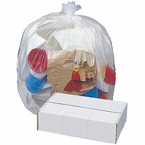 Highmark™ High-Density Can Liners, 16 Mic, 55 Gallons, 41" x 54" , Natural, Box Of 200 - 55 gal Capacity - 54" Width x 0.63 mil (16 Micron) Thickness - High Density - Natural - Polyethylene - Can Liner - 200 / Pack