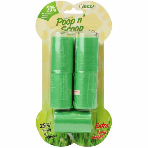 iECO Poop n' Scoop Dispenser Refill Waste Bag - Biodegradable - 90 / Pack