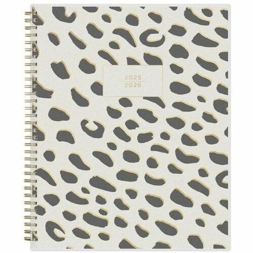 2025-2026 Blue Sky Weekly/Monthly Academic Planner, 8-1/2" x 11" , Leopard Black Frosted, July 2025 To June 2026, 149046 - Medium - Academic - Weekly, Monthly - July 2025 to June 2026 - 11" x 8 1/2" Sheet Size - White Sheet - Wire Bound - Multicolor Polyp
