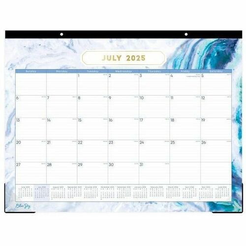 2025-2026 Blue Sky Monthly Desk Pad Planning Calendar, 22" x 17" , Gemma, July 2025 To June 2026, 141377 - Medium - Academic - Monthly - July 2025 to June 2026 - 22" x 17" Sheet Size - White Sheet - Desk Pad - 17" Height x 22" Width - International Holida