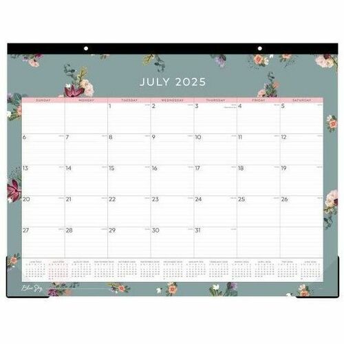 2025-2026 Blue Sky Monthly Desk Pad Planning Calendar, 22" x 17" , Greta, July 2025 To June 2026, 136476 - Medium - Academic - Monthly - July 2025 to June 2026 - 22" x 17" Sheet Size - White Sheet - Desk Pad - 17" Height x 22" Width - International Holida