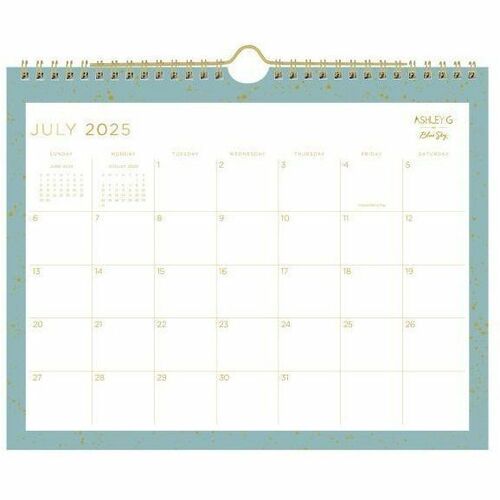 2025-2026 Blue Sky Monthly Wall Calendar, 8-3/4" x 11" , Splatter Dot Jade, July 2025 To June 2026, 149045 - Medium - Academic - Monthly - July 2025 to June 2026 - 8 3/4" x 11" Sheet Size - White Sheet - Wire Bound - Wall Mount - 11" Height x 8.8" Width -