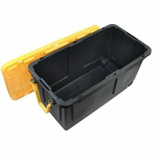 Centrex Tough Box Storage Container - External Dimensions: 46" Length x 16.8" Width x 22.5" Height - 75 gal - Lid Closure - Plastic - Black, Yellow - Recycled - 1 Each