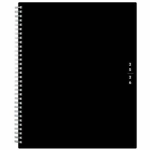2025-2026 Blue Sky Teacher Lesson Planning Calendar, 8" x 11" , Solid Black, July 2026 To June 2026, 134433 - Large - Academic - Weekly, Monthly - July 2025 to June 2026 - 8" x 11" Sheet Size - White Sheet - Wire Bound - Black Polypropylene Cover - 11" He