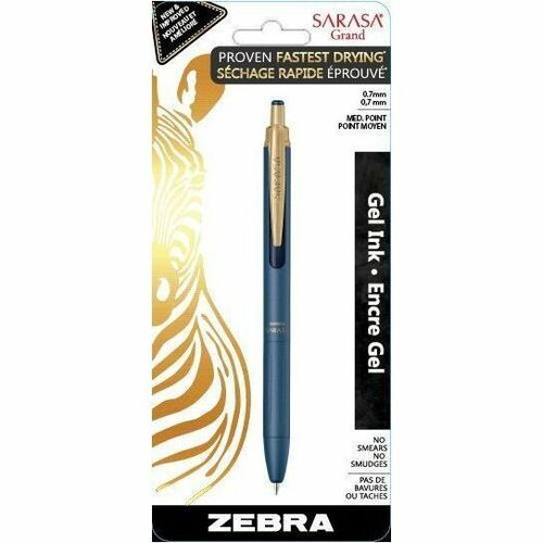 Zebra Pen Sarasa Grand Gel Rt 0.5mm RDI Blue Gray Barrel Blue ink 1pk - 0.5 mm (0.02") Fine Pen Point - Refillable - Blue Ink - Gel-based - Blue Gray Brass Barrel - Writing - 1 Pack