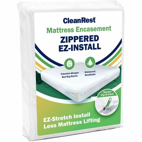 CleanRest Mattress Encasement - Full Size - 54" Width x 75" Length - White - 3 / Case