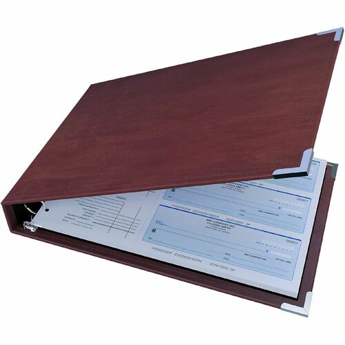 Davis Group Premium 3-Up Business Checkbook Binder - 200 Sheet Capacity - 7 Ring(s) - Pocket(s): Internal - Vinyl - Burgundy - Pocket - 1 Each