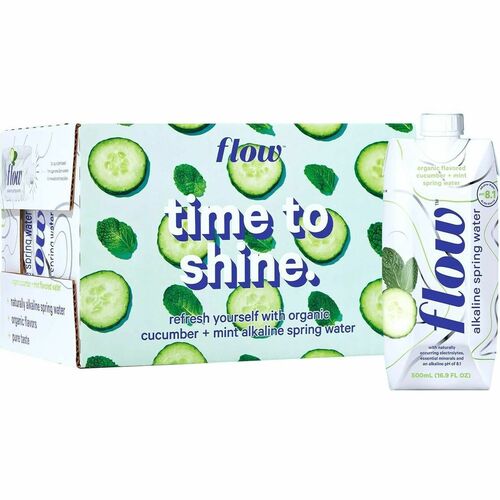 Flow Cucumber + Mint 12 pack of 500ml - Ready-to-Drink - Sugar Free - 500 mL - Cucumber Mint - 12 Pack