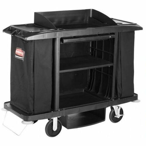 Lenovo Housekeeping Cart - Plastic, Vinyl - 60" Length x 22" Width x 50" Height - Black - 1 Carton