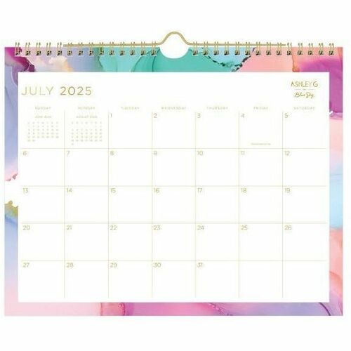 Blue Sky 2025 2026 Day Designer Monthly Wall Calendar, 8 3/4" x 11" , Multicolor Smoke, July 2025 To June 2026, 150160 - Medium - Academic - Monthly - July 2025 to June 2026 - 8 3/4" x 11" Sheet Size - White Sheet - Wire Bound - Wall Mount - 11" Height x 