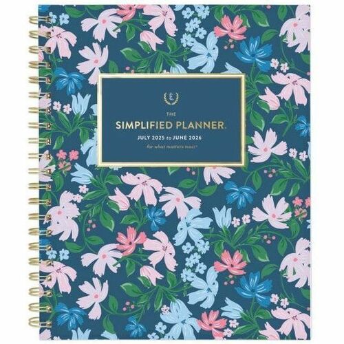 Simplified by Emily Ley for AT-A-GLANCE® Academic 2025-2026 Weekly Monthly Planner, Petite Floral, Large, 8 1/2" x 11" - Large - Academic - Weekly, Monthly - July 2025 to June 2026 - 8 1/2" x 11" Sheet Size - White Sheet - Wire Bound - Petite Floral P