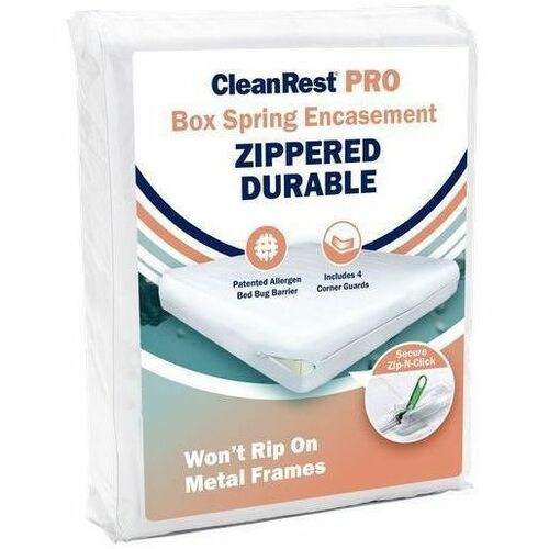 CleanRest PRO Box Spring Encasement - Hotel King Size - 36" Width x 80" Length - White