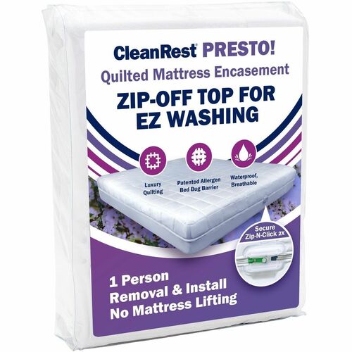 CleanRest Platinum Encasement - Twin Size - 39" Width x 75" Length - White - 12 / Case